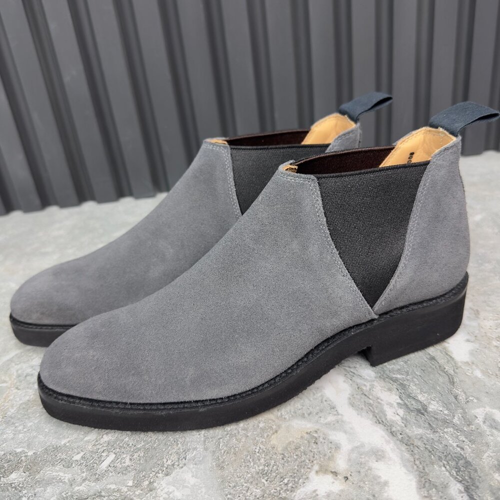 New Crockett & Jones Chelsea Boots Gray Suede 50 OS or 5.5 US or 35.5 EUR